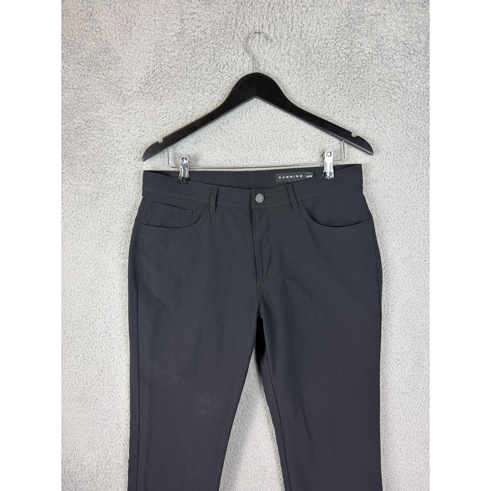 Dunning Pants Mens 32x30 Black Microfiber Stretch Chino Golf Casual Travel